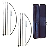 2 Packs Swooper Flag Pole with 2 Packs Ground Stake,12 Feet Complete Feather Flag Pole Kit for Busin