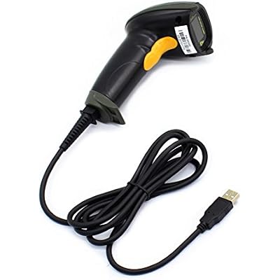WoneNice USB Laser Barcode Scanner Wired Handheld Bar Code Scanner Reader Black