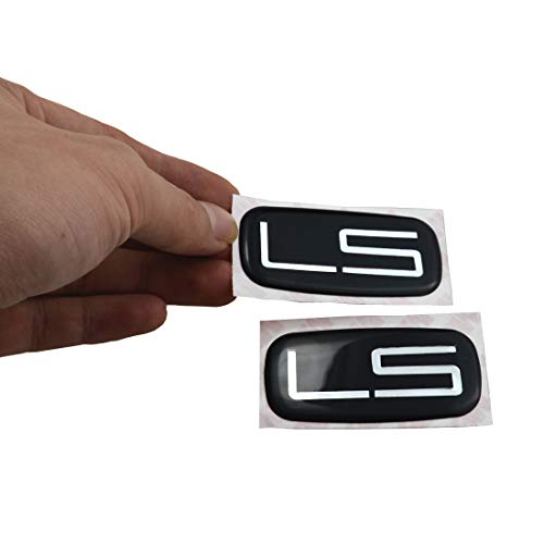 Image of 2Pcs Epoxy Resin Cab Emblems 3D Badge Logo Nameplate Sticker Decal Roof Pillar Compatible with LS 15036135 Pickup Truck SU (Silver Black)