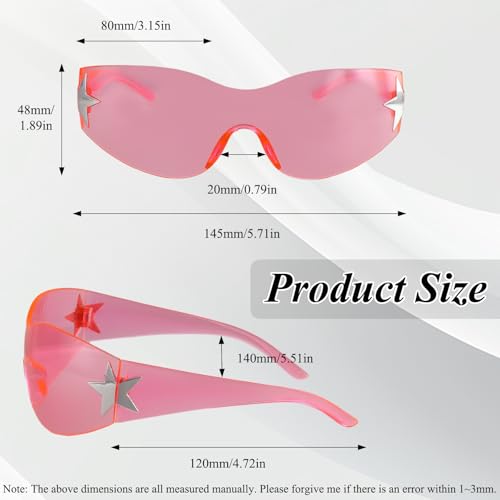 3 Pairs of Y2k Sunglasses, Y2k Glasses, 2000s Sunglasses for Women, Hd Lenses, Durable, Fashionable and Avant-Garde Style, Uv400 Protection (Pink + Black + Asymptotic White)2