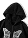 POHADON Women's Y2k Butterfly Zip Up Hoodie Oversized Graphic Print Sweatshirt Vintage Baggy Grunge Aesthetic Alt Emo Jackets (Black,M)