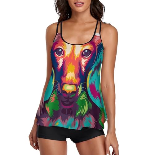 Maillot de bain tankini femme avec short de garçon sculptant pour la plage