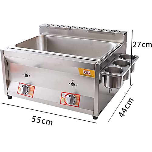 Kommerzielle Gas-Fritteuse, Edelstahl, LPG-Fritteuse für Zuhause und Gewerbe, mit Gewürztrog, abnehmbar und waschbar – Bild 3