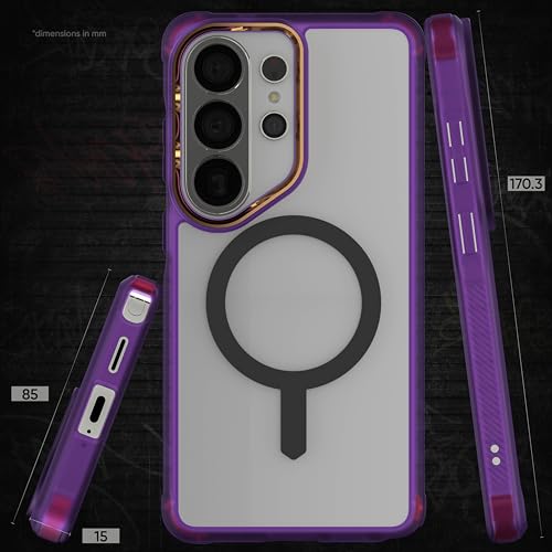 Image of Ghostek Covert Clear Galaxy S26 Ultra Case MagSafe Compatible with Magnetic Ring, Slim Thin Shockproof Phone Cover Designed for 2026 Samsung S26 Ultra (6.9 inch) (Purple)
