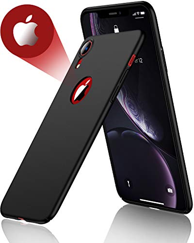 CASEKOO Slim Fit iPhone XR Case, [Logo Visible] Ultra Thin Hard Plastic Protective Phone Cases with Durable Matte Finish Coating Cover for iPhone XR 6.1 inch 2018 - Phantom Black