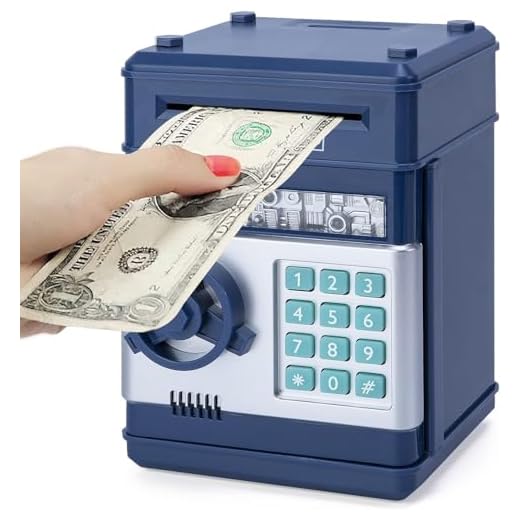 Piggy Bank for Boys,Refasy Electronic Piggy Banks Password Money Saving Box Gifts for 11 Year Old Boy Money Bank Toy Birthday Gifts for Boys Girls Kids Safe Cash Coin Can(Navy)