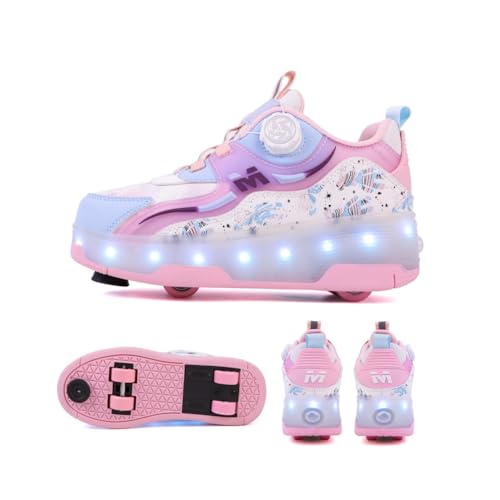 [wuco] ���[���[�V���[�Y ���� �q�� 4�֎� �j�̎q ���̎q �z�C�[���V���[�Y LED�� �W���j�A ���[���[�X�P�[�g Roller shoes �v �l�C �����^�b�`���[ ������� �a�����v���[���g �n���E�B���N���X�}�X�v���[���g �_�C������ (�s���N