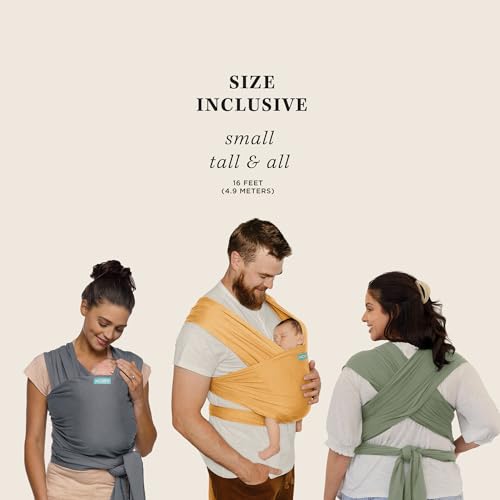 Image of Moby Baby Wrap Carrier Classic for Newborns to Toddlers (8-33lbs), Infant Sling Carrier, Lightweight & Hands Free Design, Adjustable for All Body Types (Flint)