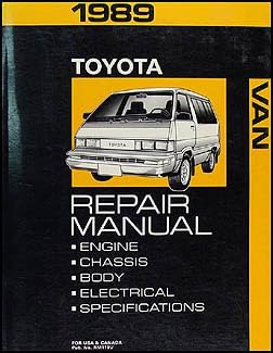 Paperback 1989 Toyota Van Repair Shop Manual Original Book
