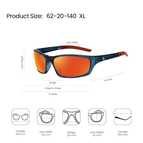 Image of Groeningen Rectangular Polarized Sunglasses for Men & Women - Lightweight TR Frame, UV400 Protection