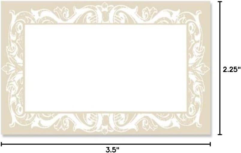 Pack Of 50, Pearl Lace Border Enclosure Card 3-1/2" x 2-1/4" Made In USA