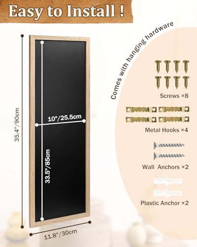Okydoky Magnetische Kreidetafel mit Holzrahmen, 30 * 90cm Langstreifen-Tafel, Vertikalen oder horizontalen Aufhängen,für Restaurant-Wandmenü, Esswagen, Küche, Bar und Heimdekoration (HB-RB-3090)