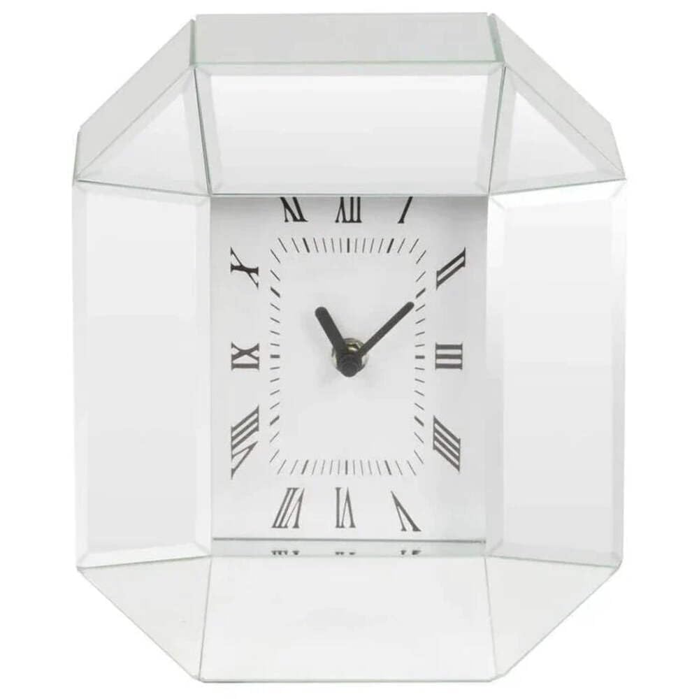 Widdop Silver Hestia Mirror Octagonal Mantel Clock