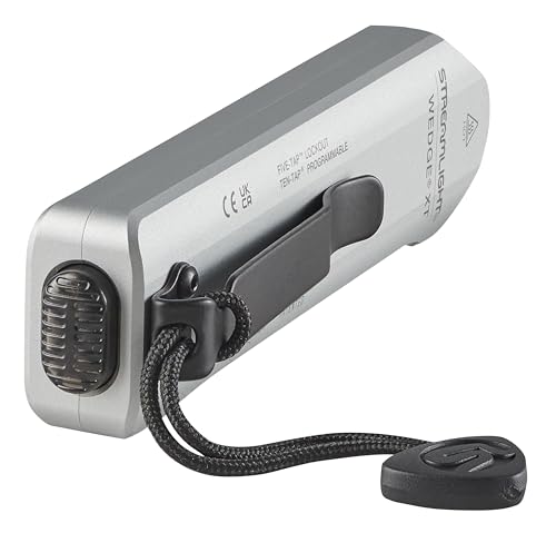 Image of Streamlight 88819 Wedge XT 500-Lumen 1,900-Candela Flat Everyday Carry Flashlight, Includes USB-Cable and Pocket Lanyard, Silver