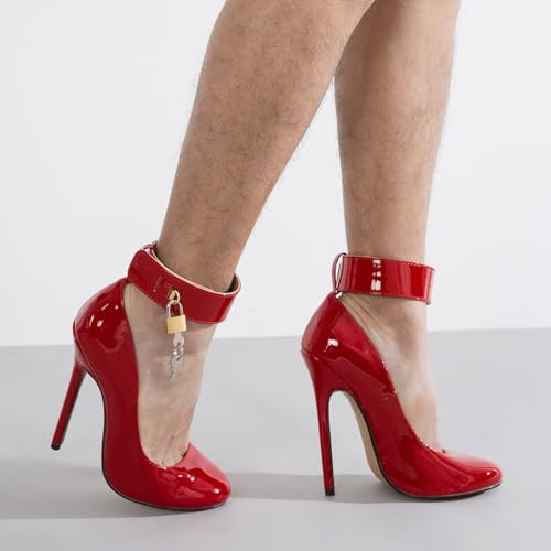 Image of Unisex High Heels for Men and Women 5.5 Inch Stiletto Heels | Round Toe Pumps Sexy Dress Party Shoes