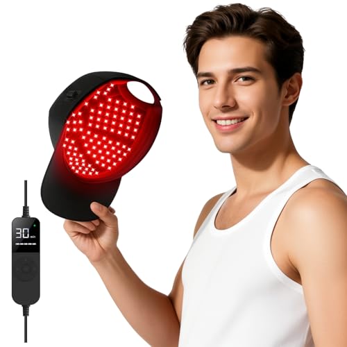 LLLT Laser-Rotlicht-HaarwuchskappeRotlicht-Therapie mit Infrarot(660 850 940nm) 5Intensitätsstufen Timer & Pulsmodi(10300Hz)Für Männer & Frauen Haarwachstum & Schmerzlinderung