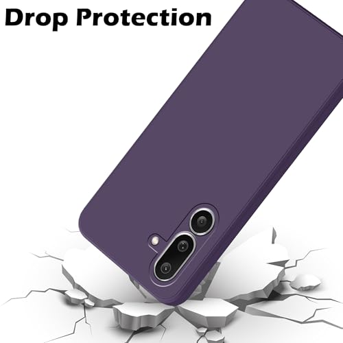 Image of amazon basics Back Cover for Samsung Galaxy M56 5G / Galaxy F56 5G | Ultra Slim Soft Rubberised Case | Matte Silicone Flexible Mobile Case | Camera Protection - Purple