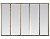 Miroir rectangle 5 bandes industriel en métal doré 137x90cm