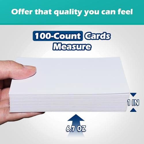 Cartões de índice em branco, 7,6 x 12,7 cm, branco, 100 unidades, 200 g/m², peso pesado