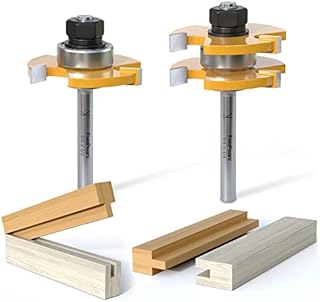 FivePears 2 Pieces of Tongue and Groove Router Bits Set with 1/4