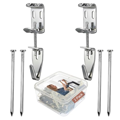 Heavy Duty Picture Hanging Kit Mirror Hangers - 100 lbs J Hooks 2 Pairs