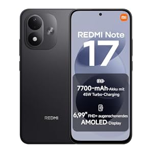 XIAOMI REDMI Note 17, Smartphone 6+256 GB, Black, 7700 mAh Akku