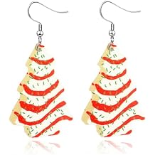 Christmas Earrings for Women Christmas Theme Earrings Acrylic Christmas Tree Gingerbread Man Decoration Dangle Drop Earrings Xmas Holiday Earrings for Women