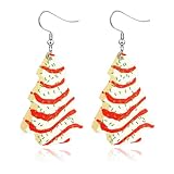 Christmas Earrings for Women,ChristmasTree Cake Earrings Acrylic ChristmasTree Tree Drop Dangle Earrings Xmas Festive Holiday Accessory Christmas Stocking Stuffers for Women (Tree)
