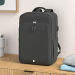 15.6 "Laptop Backpack, Men's and Women's Travel Bag, Anti-Theft Bags with USB Charging Port, Large Waterproof Computer Backpack for Work and School, Black