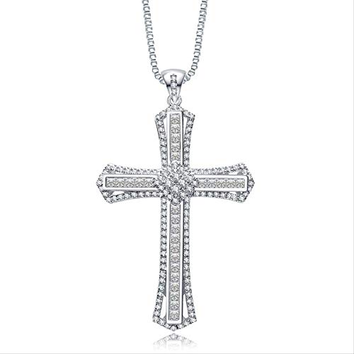 Collier croix en diamant blanc 14 carats, bijou d'exception intemporel pour femme et homme