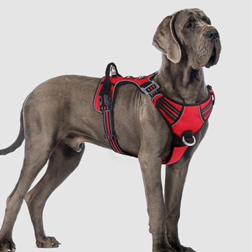 DKDDSSS Hundegeschirr Atmungsaktiv Brustgeschirr, Anti-Zug Geschirr, Hundegeschirr mit Atmungsaktiver Polsterung, HHundegeschirr Grosse Hunde, Geschirr für Hunde, Einfache Anpassung und Benutzung