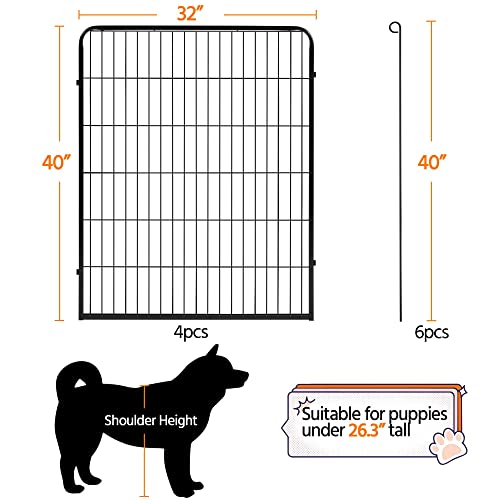 Image of Yaheetech 40in x 10.6ft Rustproof Foldable Metal Decorative Garden Fence