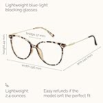 Gaoye Blue Light Blocking Glasses - Trending Round TR90 Frames, Metal Arms, UV400 Protection - Matching Soft Case - Image 3