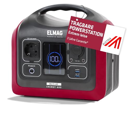 ELMAG Tragbare Powerstation ENERGY 600 – 595Wh Solargenerator...