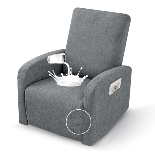 MAXIJIN Waterproof Small Recliner Chair Covers 3 Pieces Recliner Cover that Stay in Place, Lazy Boy Recliner Slipcovers with Pockets Reclining Protector for Pet (Small Recliner, Light Gray) by MAXIJIN - Used condition - CA$33.85