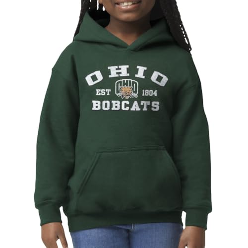 Barnesmith Ohio University Bobcats Youth Unisex Hooded Sweatshirt Vintage Hunter Green Small