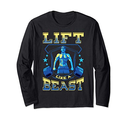 Lift Like a Beast Weightlifting Powerlifting Gym Lifting Maglia a Manica