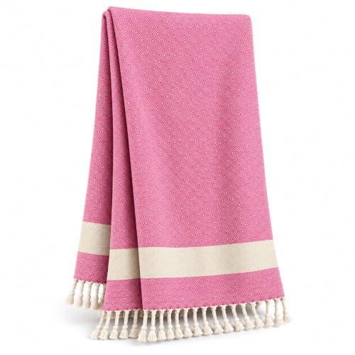 MEBY XXL Saunatuch, Strandtuch 90x180 cm. 100% Baumwolle – Rosa – Ansicht 1