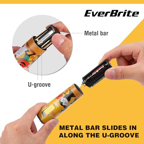 EverBrite 4-Pack Halloween Flashlights Halloween Gifts, Small LED Flash Light Handheld Torch with Lanyard 12AAA Battery Included, Mixed Color, E012070AE by EverBrite - Image 5