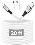 Contenido de la caja: 1 cable USB A largo a USB C (6 m/20 pies), 10 clips para clavar. Nota: para obtener una carga rápida.El dispositivo en sí debe ser compatible con carga rápida y se utiliza con un cargador USB-A de 18 W o más. De lo contrario, no es compatible