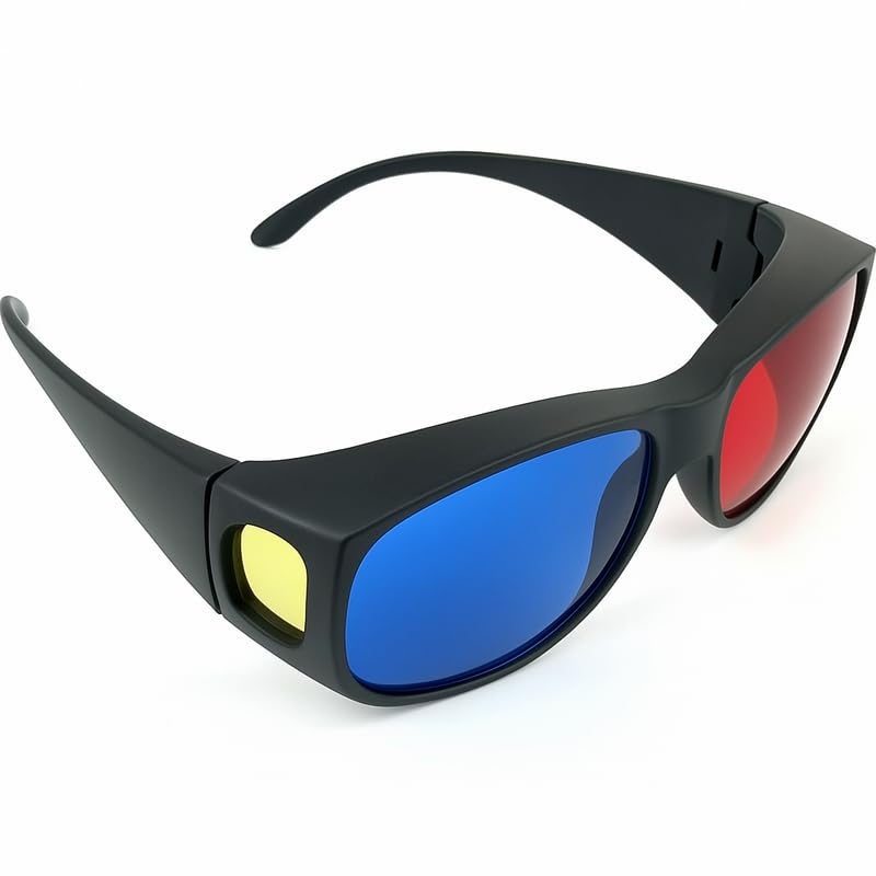Image of Red Cyan 3D Glasses for YouTube Videos | Anaglyph Red Blue 3D Viewing Eyewear | Hard Scratch-Resistant Lens | Flexible Frame | Home Cinema Projector Compatible | Pack of -1