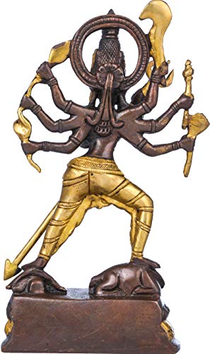 Statue Durga laiton symbole de force et protection de la maison