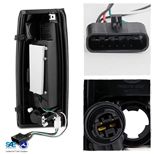 Akkon - For 88-98 Chevy C/K Series Pickup Truck Gmc Sierra Rear Black Smoke Led Tail Lights Brake Lamps Pair #TOP1