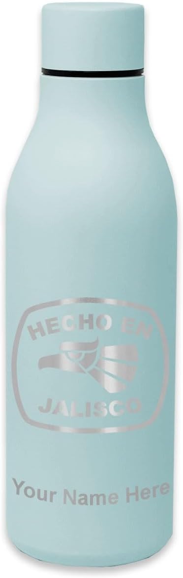 LaserGram Double Wall Stainless Steel Water Bottle, Hecho en Jalisco, Personalized Engraving Included