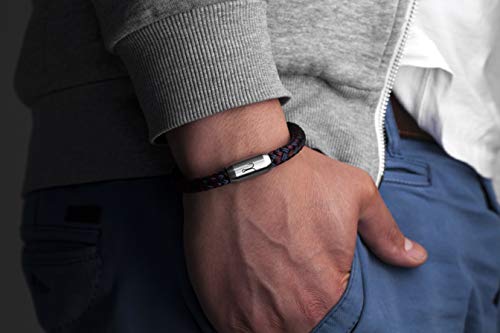 Fischers Fritze Armband Segeltau Makrele marineblau dunkelrot - Handgemacht im Geschenkkarton I Maritim & Wasserfest (21)