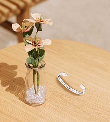 Q&Locket Personalized Custom Cuff Bracelet with Hallow Heart for Women Engraved Inspirational Birthday Gifts Customize Gifts for Her Best Friend Motivational Jewelry3