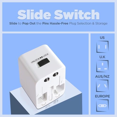 Image of MX Universal Travel Adapter | All-in-One Worldwide Plug Adapter for 150+ Countries | Compact Travel Socket with LED Indicator | Compatible with UK, Europe, USA, China, Japan & Thailand
