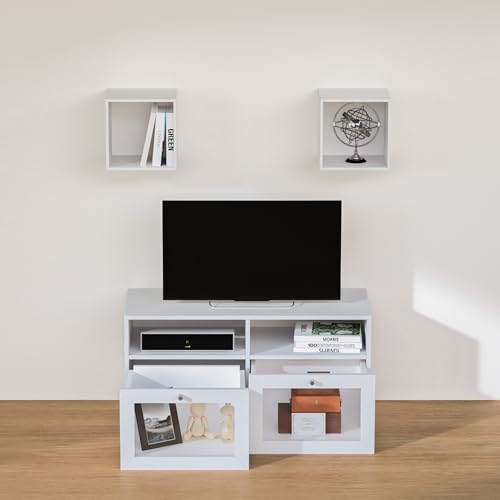Image of Home Centre | Soho Medium TV Unit | Engineered Wood, Multipurpose Cabinet | White | 1 Year Warranty
