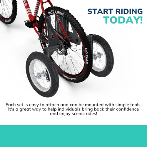 Moshay Adjustable Adult Bicycle Bike Stabilizers Training Wheels Fits 24