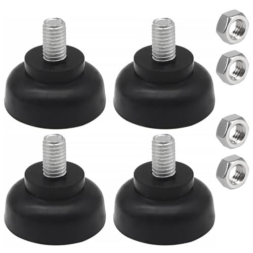 Matsizen Rubber Feet Screwable 4 Pieces Rubber Buffer M8 Adjustable Feet M8 Moisture Resistant and Non-Slip Furniture Non-Slip and Shock Absorbing Protects Furniture Sofa Table and Chair Legs